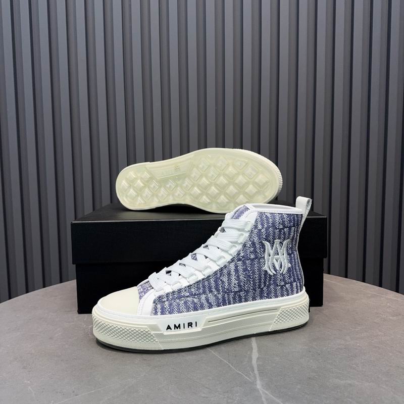 AMIRI Textured Logo High-Top Sneakers - Lavender & White