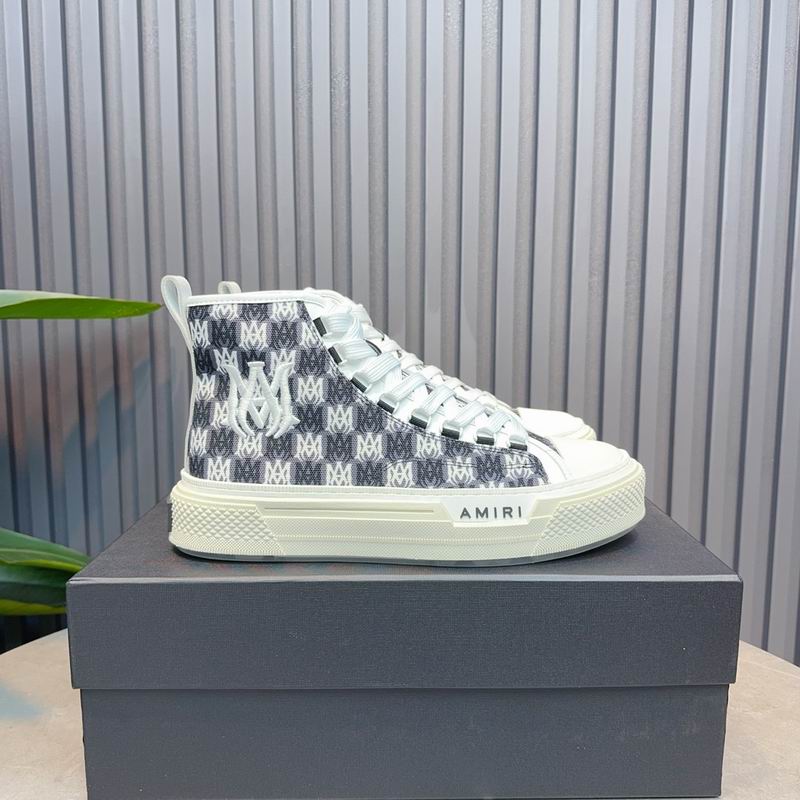 AMIRI Monogram High-Top Sneakers - Black & White