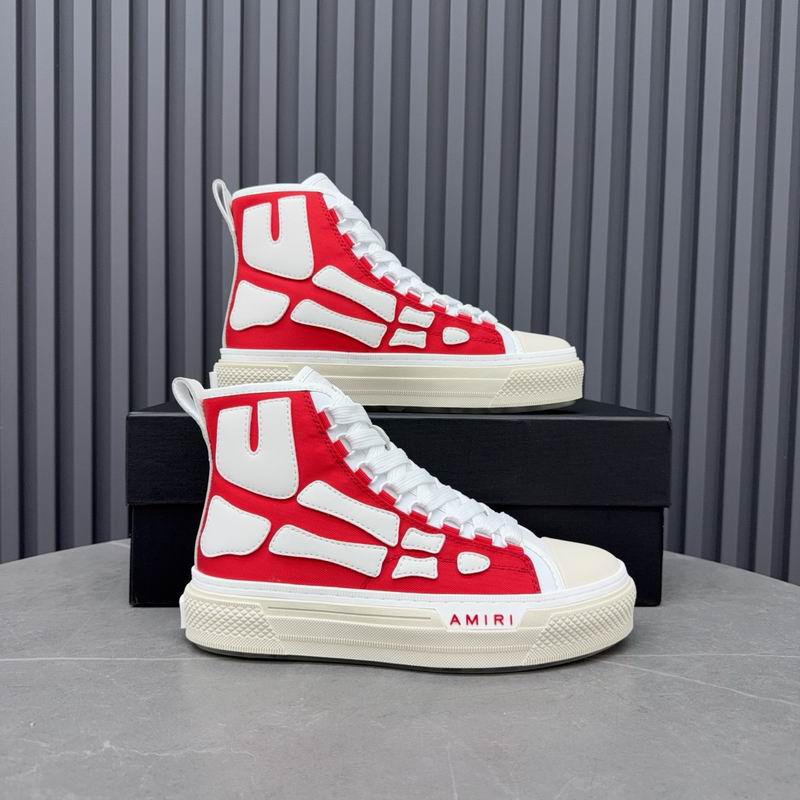 AMIRI Skeleton High-Top Sneakers - Red & White