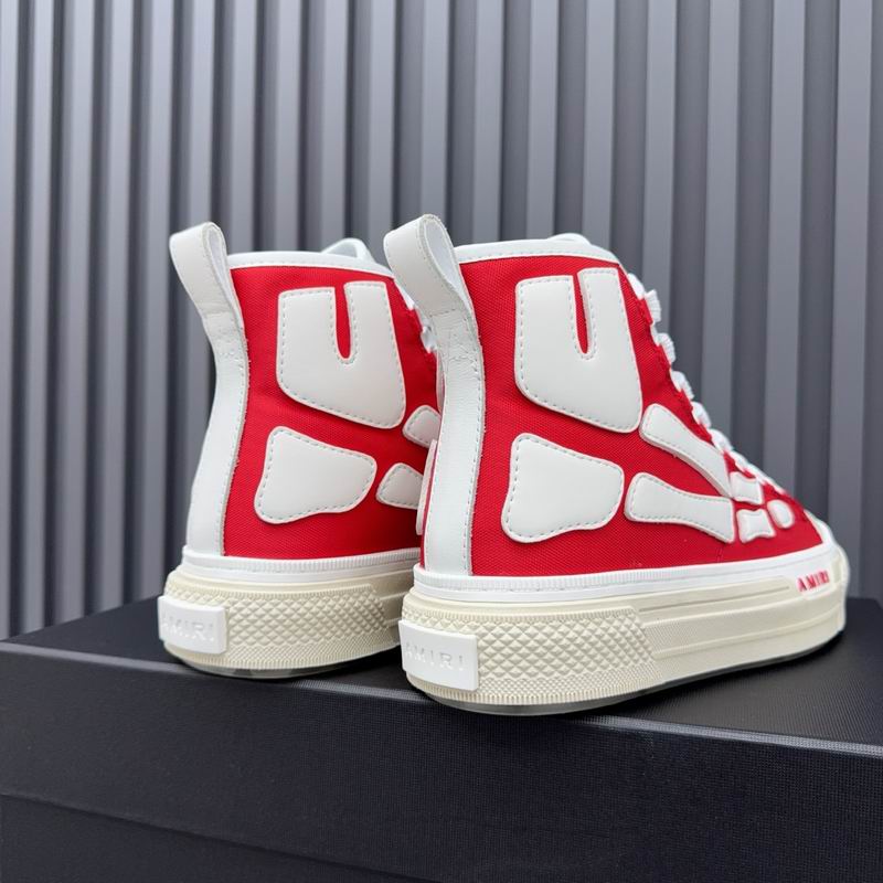 AMIRI Skeleton High-Top Sneakers - Red & White