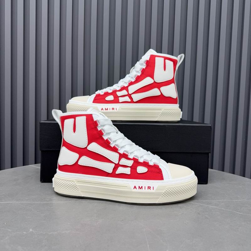 AMIRI Skeleton High-Top Sneakers - Red & White
