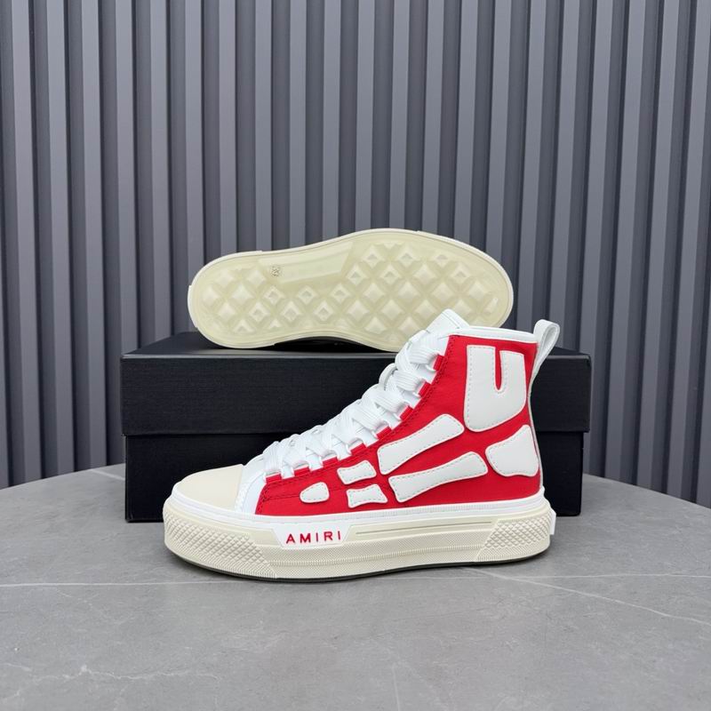 AMIRI Skeleton High-Top Sneakers - Red & White