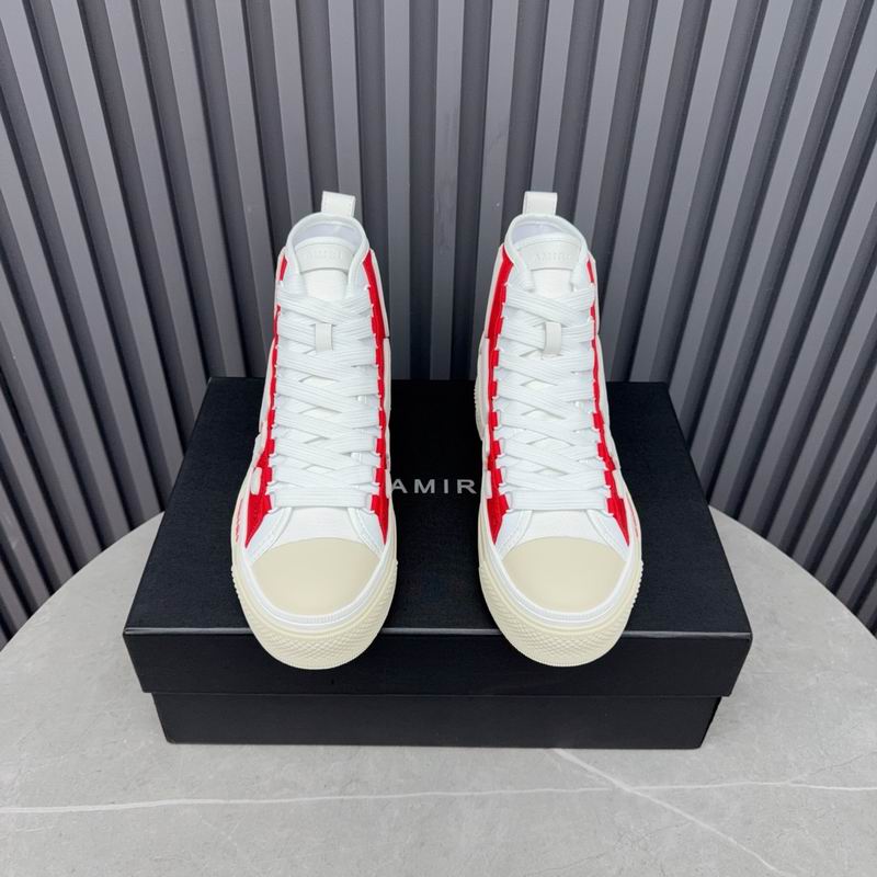 AMIRI Skeleton High-Top Sneakers - Red & White