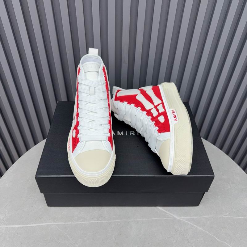 AMIRI Skeleton High-Top Sneakers - Red & White