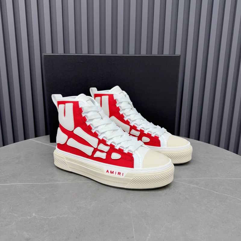 AMIRI Skeleton High-Top Sneakers - Red & White