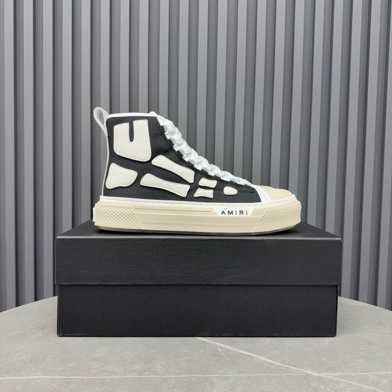 AMIRI Skeleton High-Top Sneakers - Black & White
