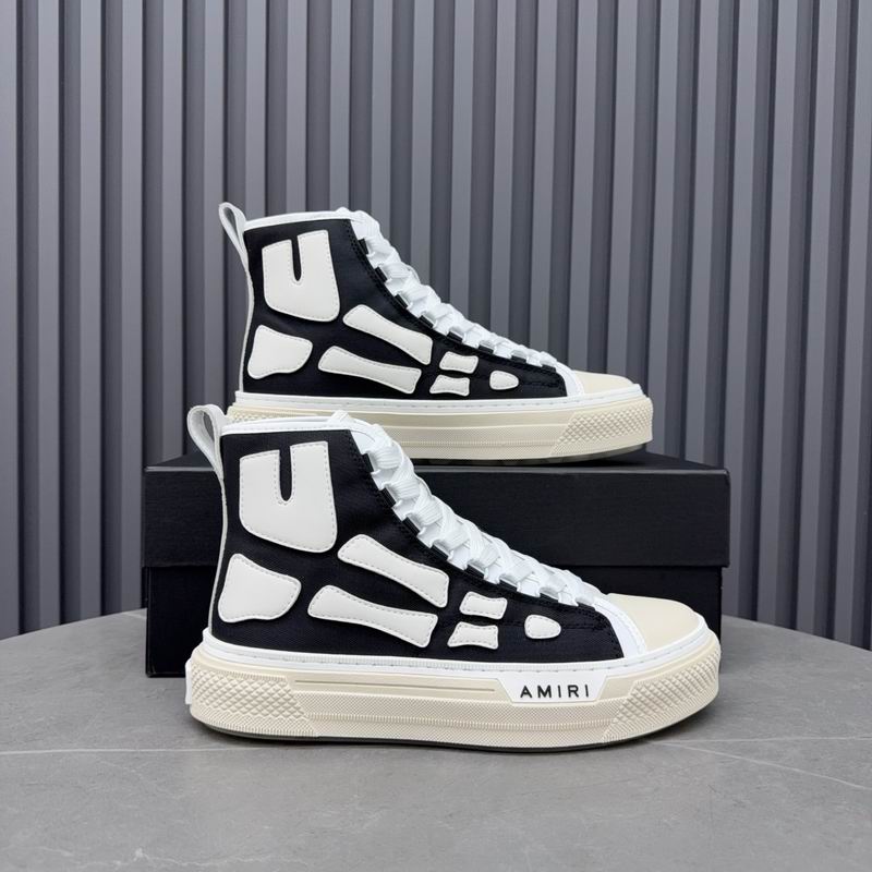 AMIRI Skeleton High-Top Sneakers - Black & White