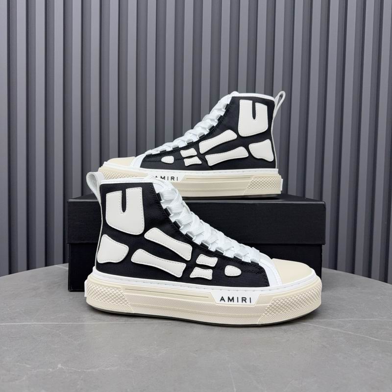 AMIRI Skeleton High-Top Sneakers - Black & White
