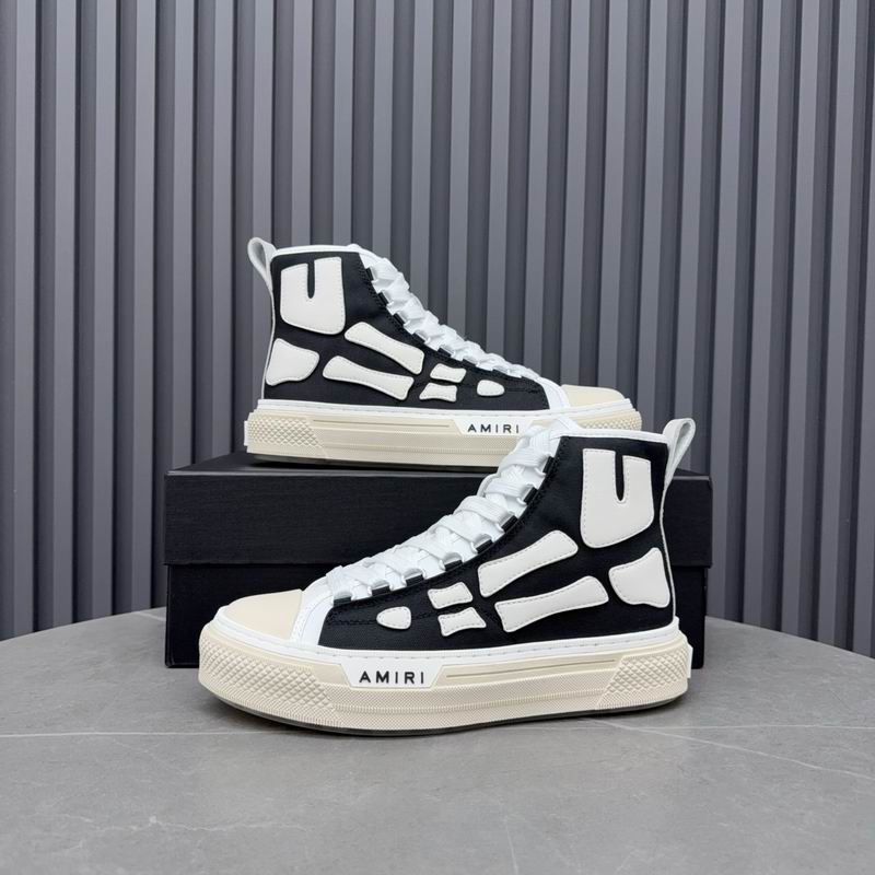 AMIRI Skeleton High-Top Sneakers - Black & White