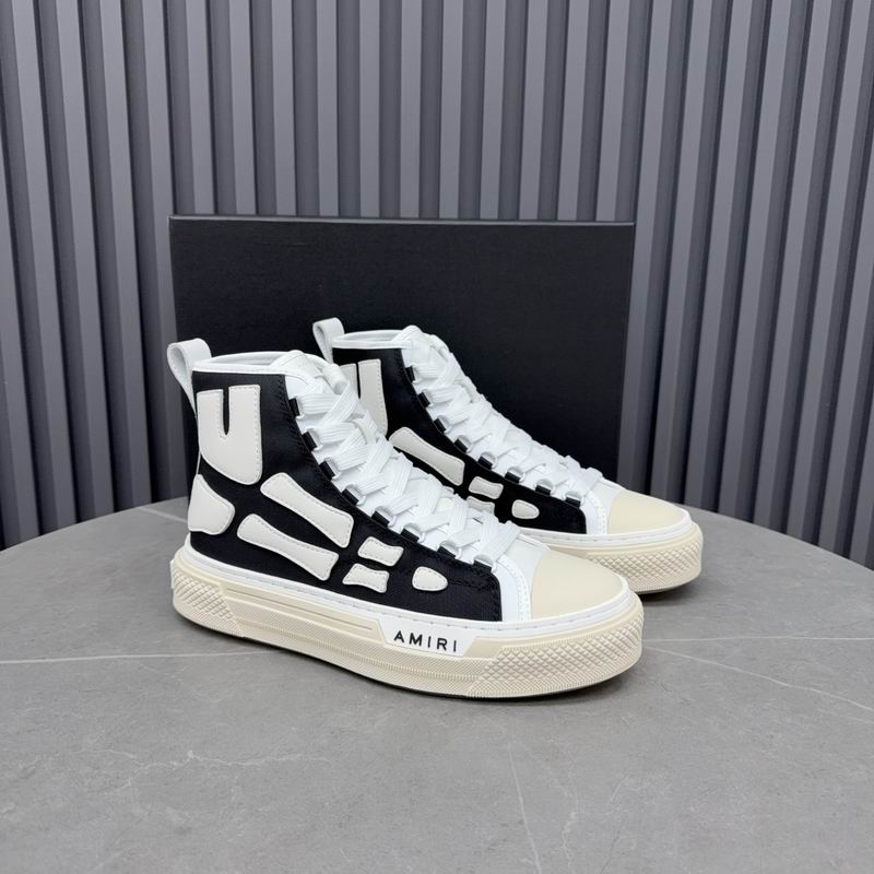 AMIRI Skeleton High-Top Sneakers - Black & White