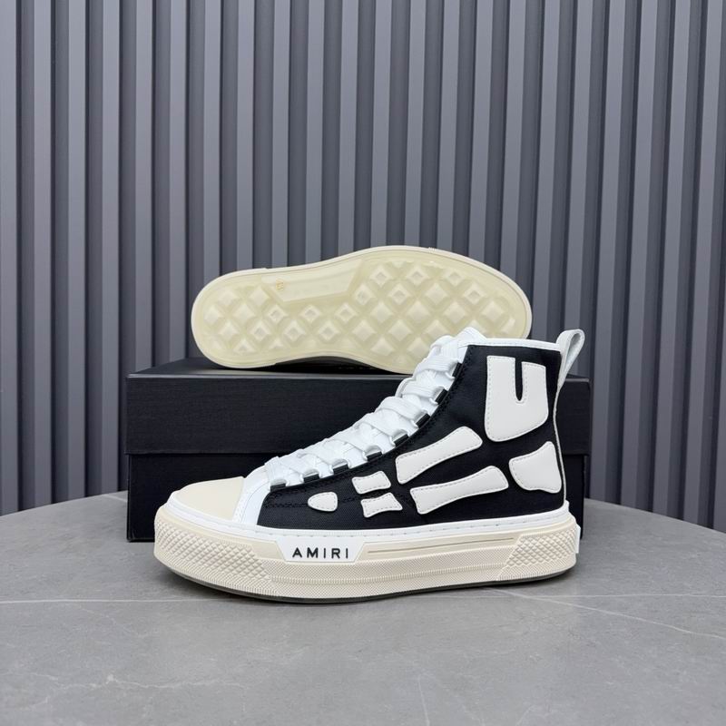 AMIRI Skeleton High-Top Sneakers - Black & White