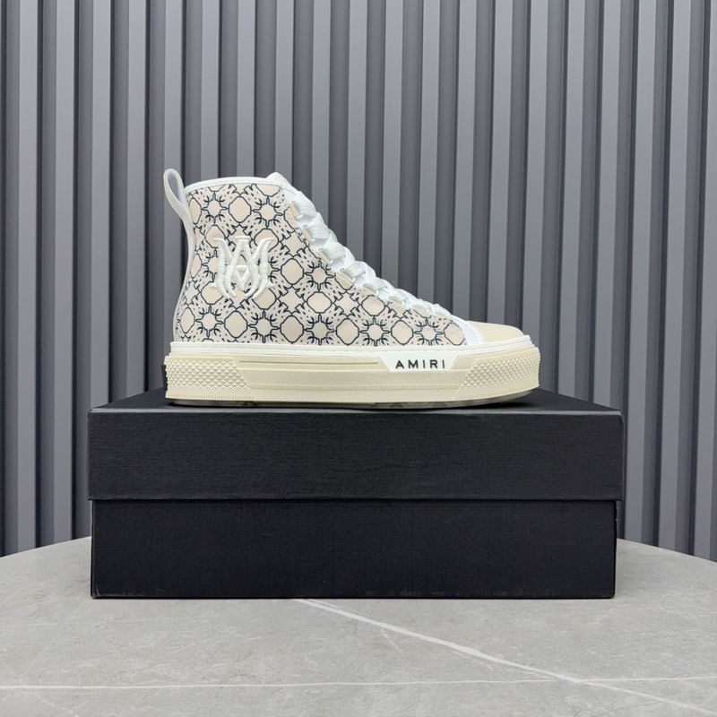 AMIRI Geometric Print High-Top Sneakers - White & Black
