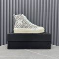 AMIRI Geometric Print High-Top Sneakers - White & Black