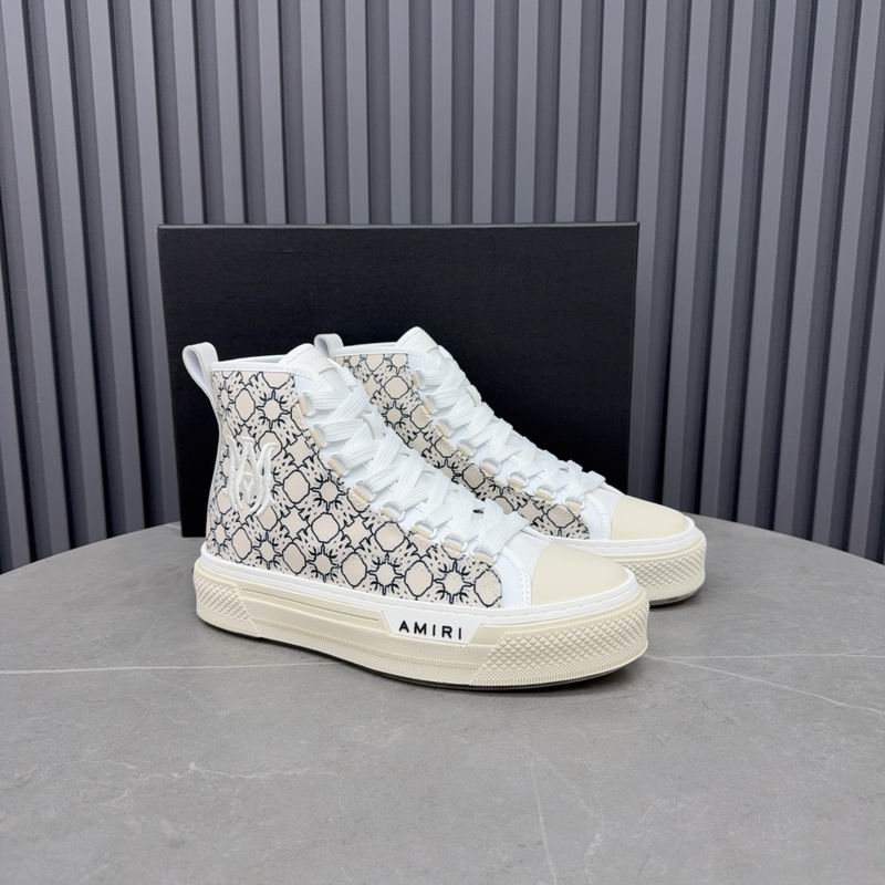 AMIRI Geometric Print High-Top Sneakers - White & Black