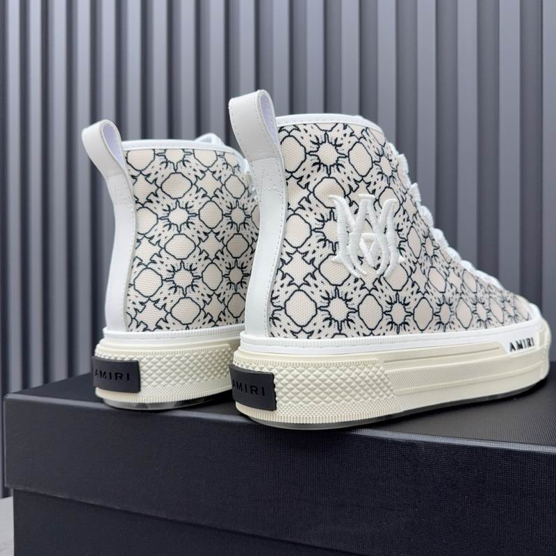 AMIRI Geometric Print High-Top Sneakers - White & Black