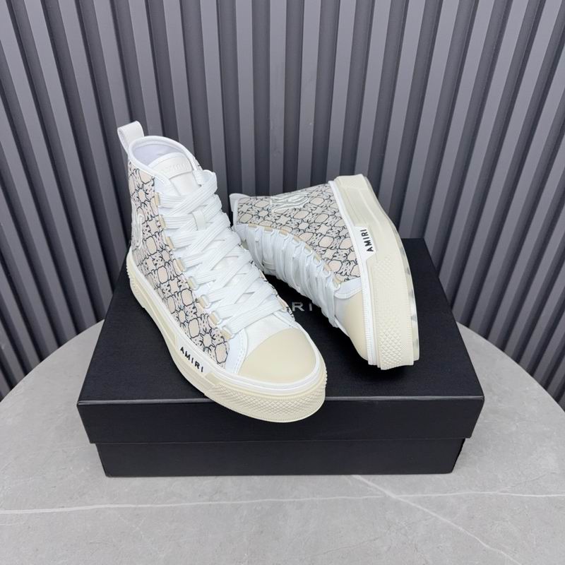 AMIRI Geometric Print High-Top Sneakers - White & Black