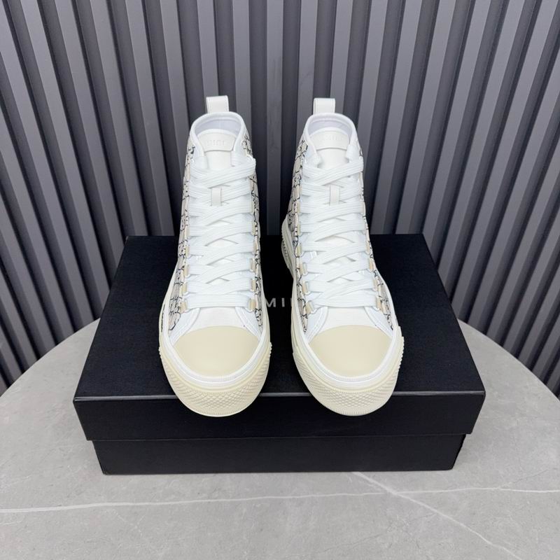 AMIRI Geometric Print High-Top Sneakers - White & Black