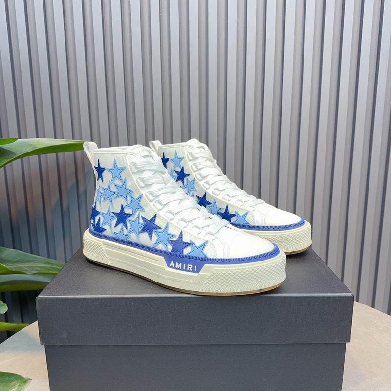 AMIRI Star High-Top Sneakers - Blue & White