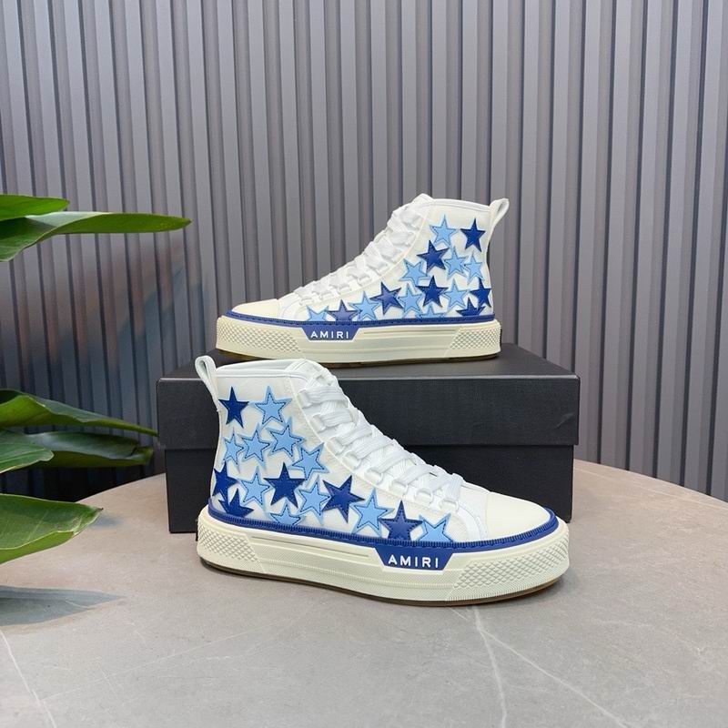 AMIRI Star High-Top Sneakers - Blue & White