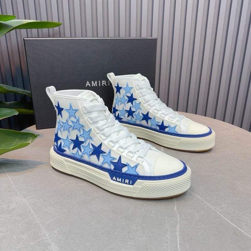 AMIRI Star High-Top Sneakers - Blue & White