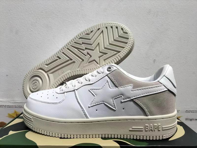 BAPE Star Low-Top Sneakers - White & Light Grey