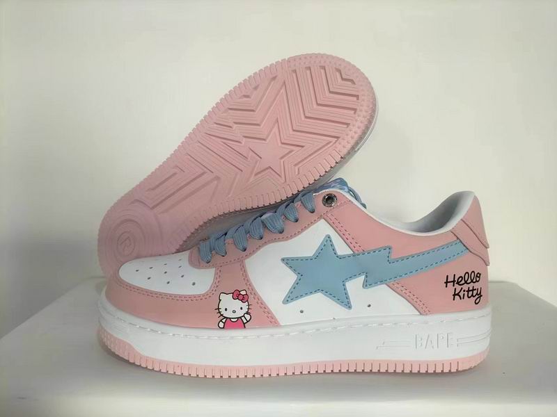 BAPE Star Low-Top Sneakers with Hello Kitty Graphic - Pink & Blue