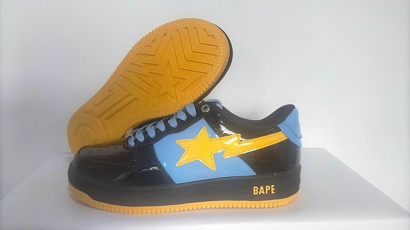 BAPE Star Low-Top Sneakers - Black, Blue & Yellow