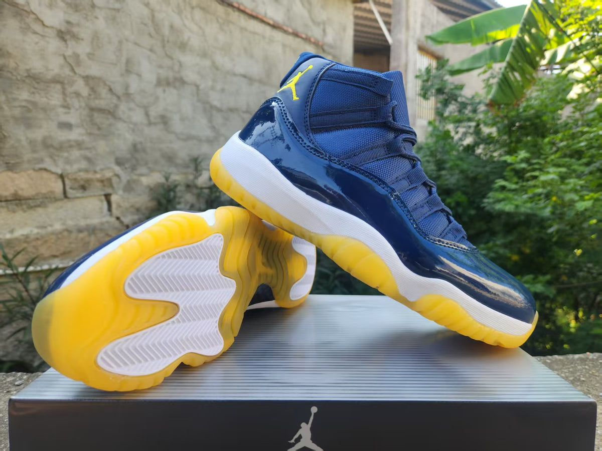 Jordan 11 High-Top Sneakers | Navy & Yellow