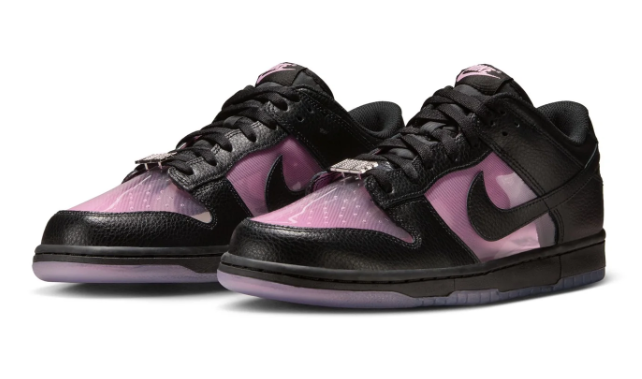 Nike Dunk Low Retro Premium Sneakers - Transparent Black & Pink